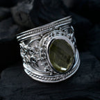 Lemon Quartz Solitaire Spanish 92.5 Silver Yellow Gems Chunky Armor Ring Jewellery
