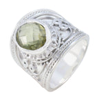 Lemon Quartz Solitaire Spanish 92.5 Silver Yellow Gems Chunky Armor Ring Jewellery