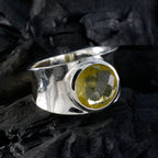 Lemon Quartz Solitaire Spanish 92.5 Silver Yellow Gems Edgy Armor Band Jewellery