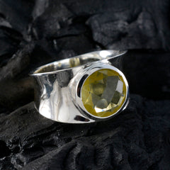 Lemon Quartz Solitaire Spanish 92.5 Silver Yellow Gems Edgy Armor Band Jewellery
