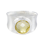 Lemon Quartz Solitaire Spanish 92.5 Silver Yellow Gems Edgy Armor Band Jewellery