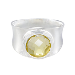 Lemon Quartz Solitaire Spanish 92.5 Silver Yellow Gems Edgy Armor Band Jewellery