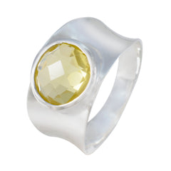 Lemon Quartz Solitaire Spanish 92.5 Silver Yellow Gems Edgy Armor Band Jewellery