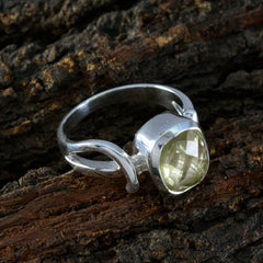Lemon Quartz Solitaire Moroccan Silver Yellow Gemstones Classic Modern Ring Jewellery