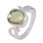 Lemon Quartz Solitaire Moroccan Silver Yellow Gemstones Classic Modern Ring Jewellery