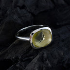 Lemon Quartz Solitaire African 925 Silver Yellow Gems Minimal Fairytale Ring Jewelry