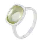 Lemon Quartz Solitaire African 925 Silver Yellow Gems Minimal Fairytale Ring Jewelry