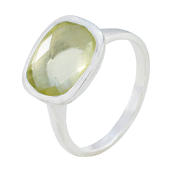 Lemon Quartz Solitaire African 925 Silver Yellow Gems Minimal Fairytale Ring Jewelry
