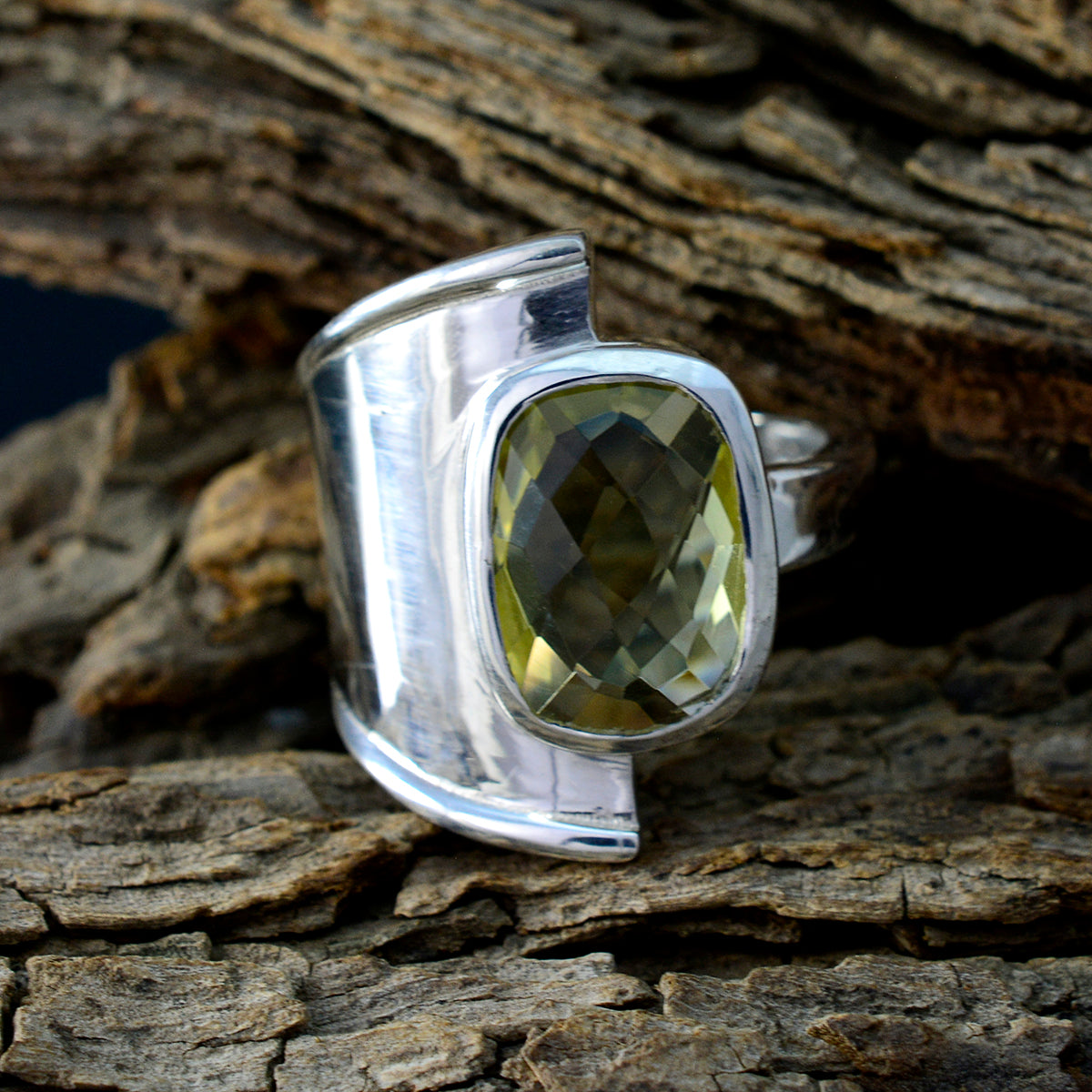 Lemon Quartz Solitaire Egyptian 92.5 Silver Yellow Gemstone Versatile Armor Ring Jewellery
