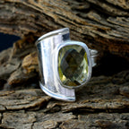 Lemon Quartz Solitaire Egyptian 92.5 Silver Yellow Gemstone Versatile Armor Ring Jewellery