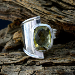 Lemon Quartz Solitaire Egyptian 92.5 Silver Yellow Gemstone Versatile Armor Ring Jewellery