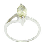 Lemon Quartz Solitaire American Silver Yellow Gemstones Elegant  Contemporary Ring Jewellery