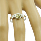 Lemon Quartz Solitaire Korean Sterling Silver Yellow Gemstones Delicate Fairytale Ring Jewelry