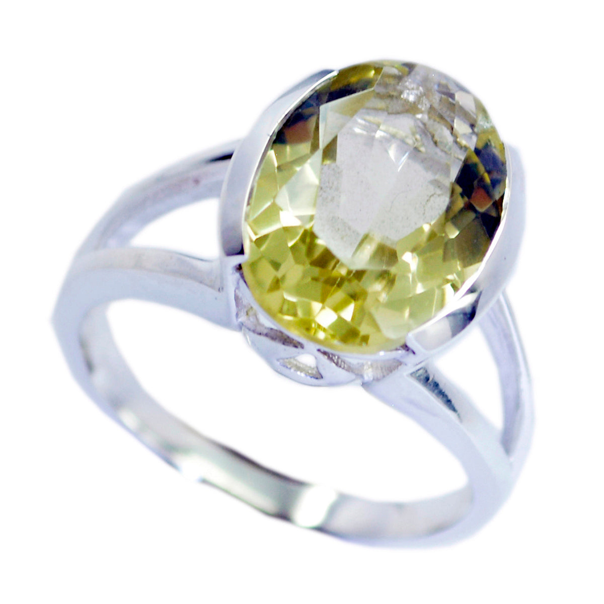 Lemon Quartz Solitaire Moroccan 925 Sterling Silver Yellow Gemstone Mid weight Romantic Ring Jewellery