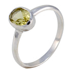 Lemon Quartz Solitaire American Sterling Silver Yellow Gemstones Delicate Fairytale Ring Jewelry