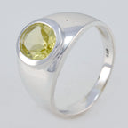Lemon Quartz Solitaire French 925 Sterling Silver Yellow Gemstones Minimal Modern Ring Jewellery