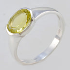 Lemon Quartz Solitaire Turkish 925 Silver Yellow Gems Delicate Graceful Ring Jewelry