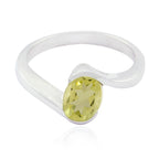 Lemon Quartz Solitaire Moroccan 92.5 Silver Yellow Gemstone Featherlight Ethnic Ring Jewelry