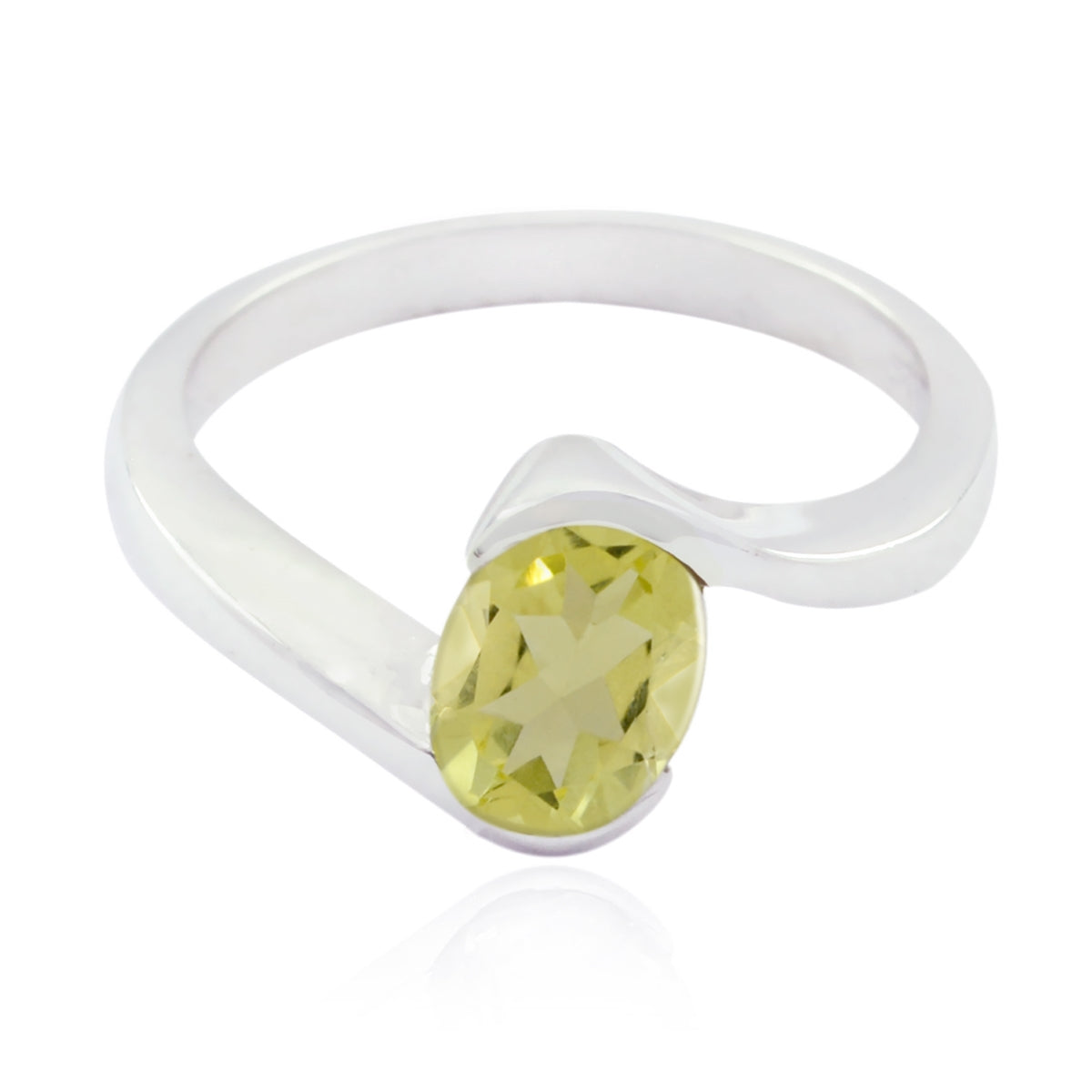 Lemon Quartz Solitaire Moroccan 92.5 Silver Yellow Gemstone Featherlight Ethnic Ring Jewelry