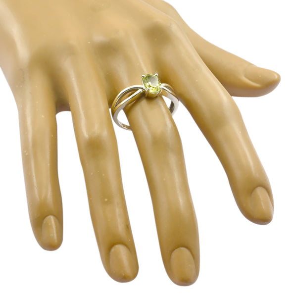 Lemon Quartz Solitaire Japanese Silver Yellow Gemstones Delicate Luxurious Ring Jewelry