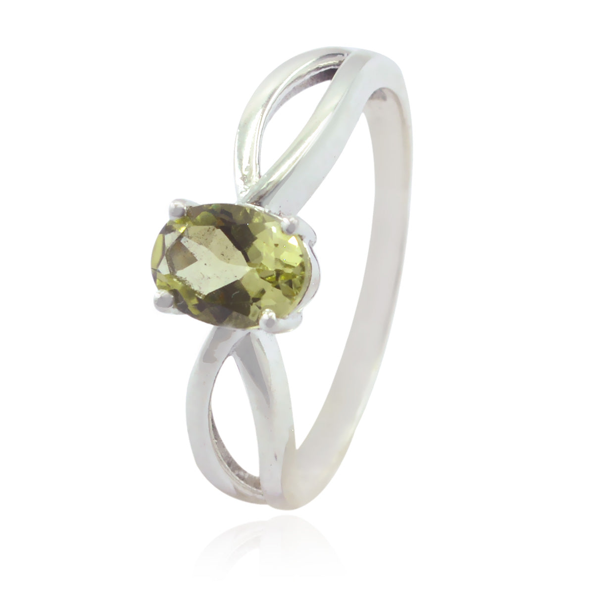 Lemon Quartz Solitaire Japanese Silver Yellow Gemstones Delicate Luxurious Ring Jewelry