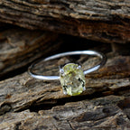 Lemon Quartz Solitaire Japanese 925 Silver Yellow Gemstones Elegant  Fairytale Ring Jewellery
