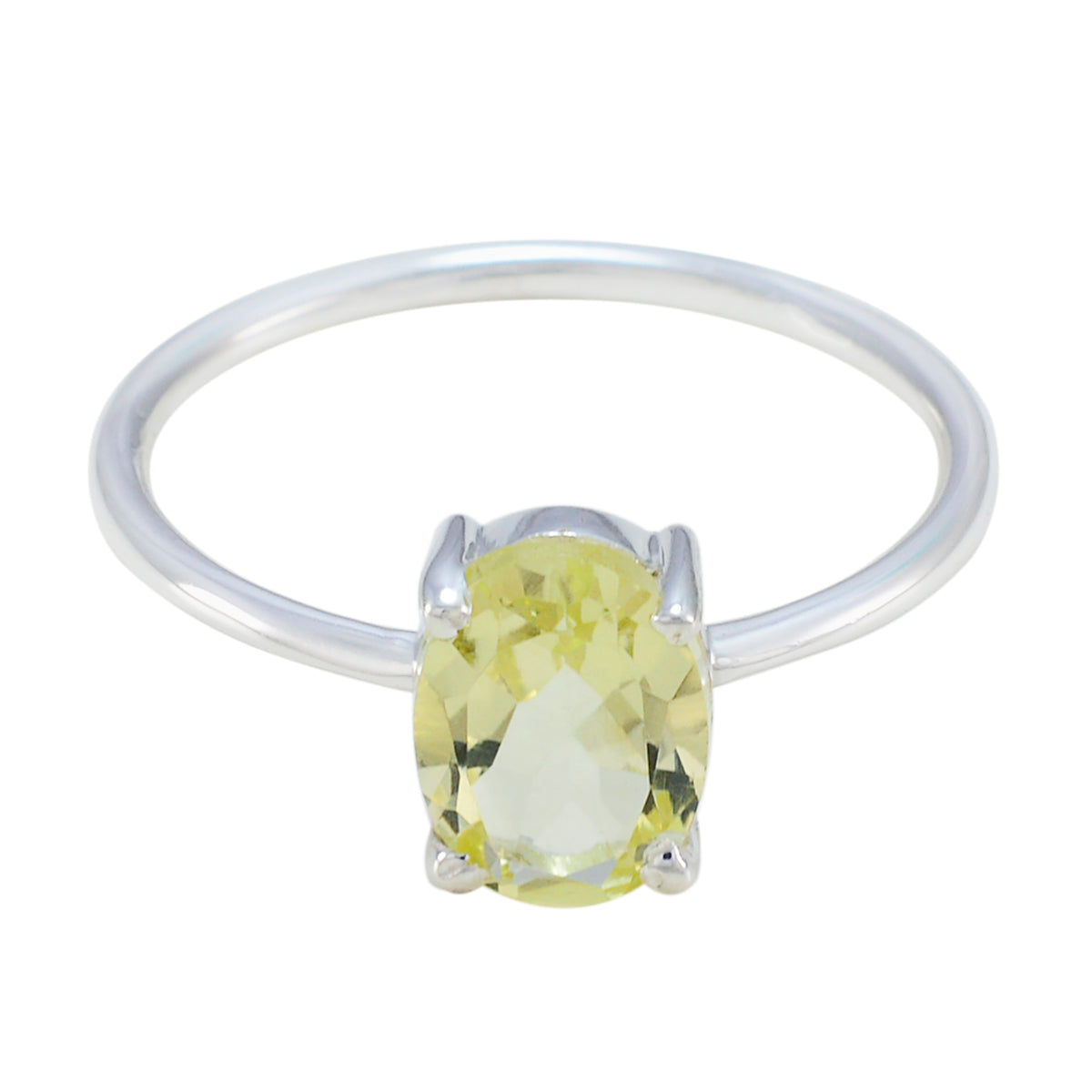 Lemon Quartz Solitaire Japanese 925 Silver Yellow Gemstones Elegant  Fairytale Ring Jewellery メイン画像