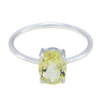 Lemon Quartz Solitaire Japanese 925 Silver Yellow Gemstones Elegant  Fairytale Ring Jewellery