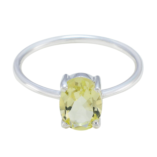 Lemon Quartz Solitaire Japanese 925 Silver Yellow Gemstones Elegant  Fairytale Ring Jewellery