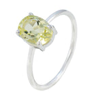 Lemon Quartz Solitaire Japanese 925 Silver Yellow Gemstones Elegant  Fairytale Ring Jewellery