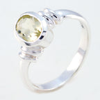Lemon Quartz Solitaire American 925 Sterling Silver Yellow Gems Delicate Fairytale Ring Jewelry