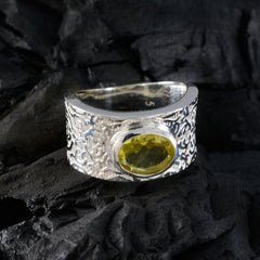 Lemon Quartz Solitaire French 92.5 Silver Yellow Gemstones Essential  Art Deco Ring Jewelry