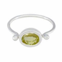 Lemon Quartz Solitaire Turkish 925 Sterling Silver Yellow Gemstones Dainty Abstract Ring Jewellery