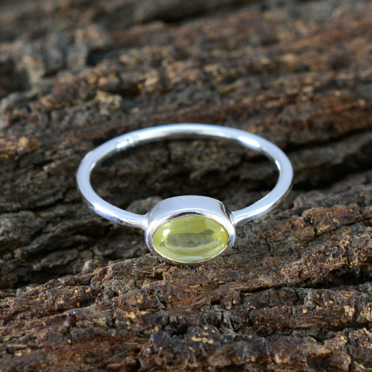 Lemon Quartz Solitaire American Sterling Silver Yellow Gemstones Elegant  Sophisticated Ring Jewelry