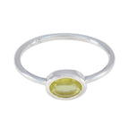 Lemon Quartz Solitaire American Sterling Silver Yellow Gemstones Elegant  Sophisticated Ring Jewelry