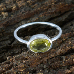 Lemon Quartz Solitaire American 92.5 Silver Yellow Gemstones Elegant  Feminine Ring Jewellery