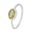 Lemon Quartz Solitaire American 92.5 Silver Yellow Gemstones Elegant  Feminine Ring Jewellery
