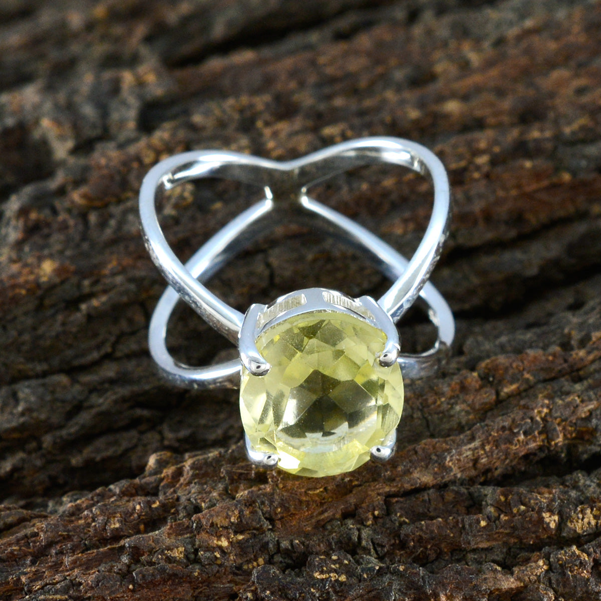 Lemon Quartz Solitaire Indian 925 Sterling Silver Yellow Gemstone Tiny Artisan Ring Jewellery