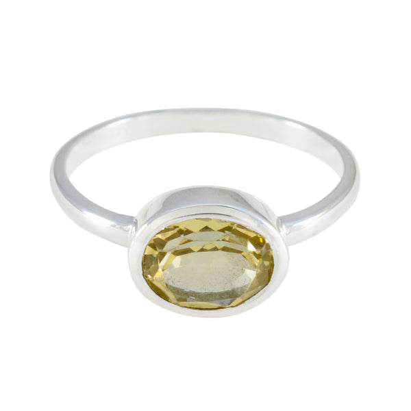 Lemon Quartz Solitaire Turkish 92.5 Silver Yellow Gemstone Dainty Abstract Ring Jewellery