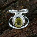 Lemon Quartz Solitaire Egyptian 925 Sterling Silver Yellow Gems Tiny Boho Ring Jewelry