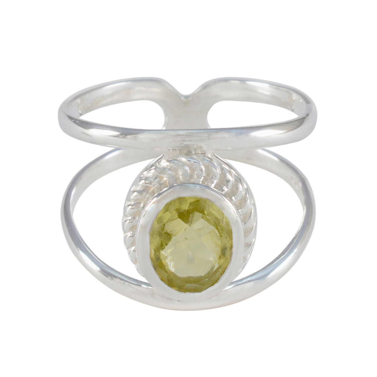 Lemon Quartz Solitaire Egyptian 925 Sterling Silver Yellow Gems Tiny Boho Ring Jewelry