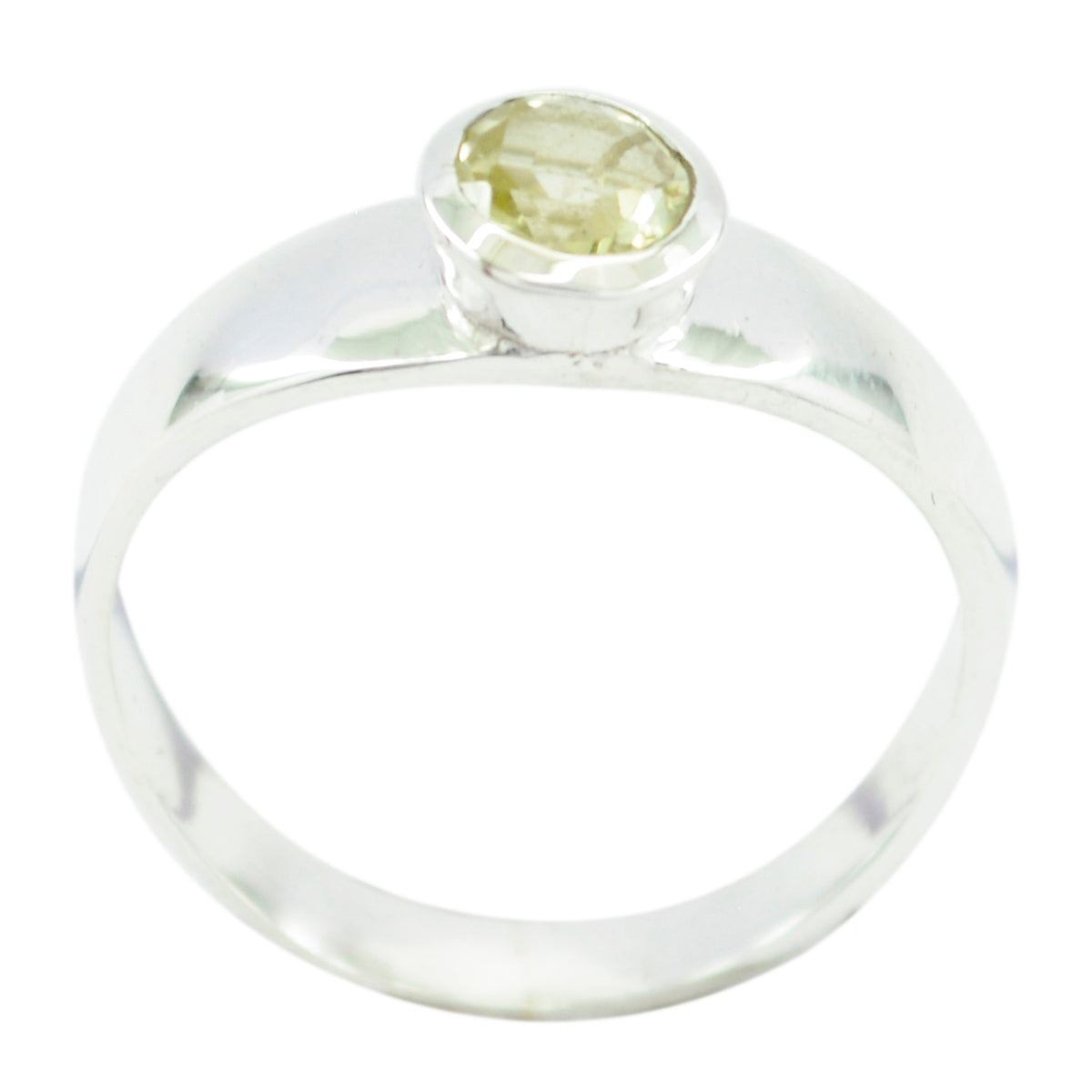 Lemon Quartz Solitaire American 92.5 Silver Yellow Gems Whisper thin Graceful Ring Jewelry Image principale du produit