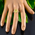 Lemon Quartz Solitaire Moroccan 92.5 Silver Yellow Gemstone Featherlight Sophisticated Ring Jewelry
