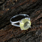 Lemon Quartz Solitaire Moroccan 92.5 Silver Yellow Gemstone Featherlight Sophisticated Ring Jewelry