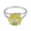 Lemon Quartz Solitaire Moroccan 92.5 Silver Yellow Gemstone Featherlight Sophisticated Ring Jewelry