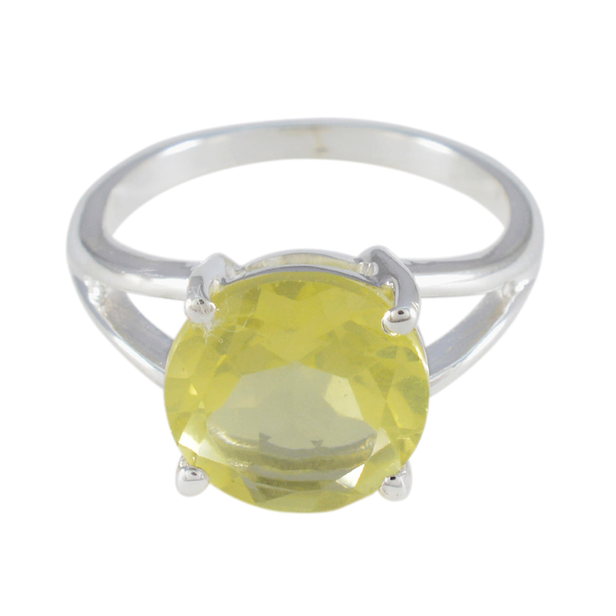Lemon Quartz Solitaire Moroccan 92.5 Silver Yellow Gemstone Featherlight Sophisticated Ring Jewelry