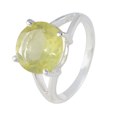 Lemon Quartz Solitaire Moroccan 92.5 Silver Yellow Gemstone Featherlight Sophisticated Ring Jewelry