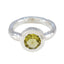 Lemon Quartz Solitaire Moroccan Silver Yellow Gemstones Classic Trendy Ring Jewelry