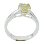 Lemon Quartz Solitaire African 925 Silver Yellow Gemstones Tiny Romantic Ring Jewelry