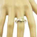 Lemon Quartz Solitaire African 925 Silver Yellow Gemstones Tiny Romantic Ring Jewelry